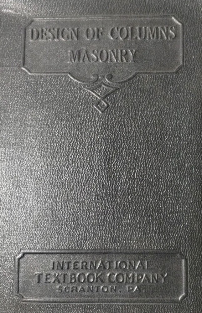 Design of Columns Stone Brick Masonry by Baker, Samuel Williams, J. P. J. 1931