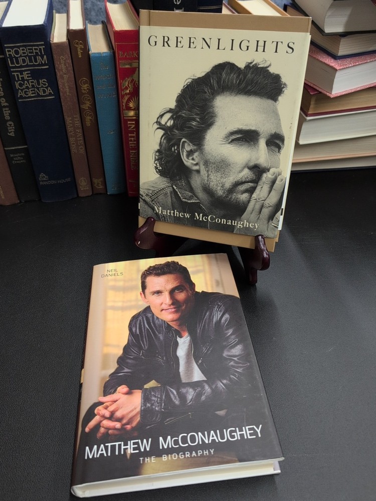 Matthew McConaughey 2 Book Lot Greenlights, Neil Daniels Bio HC 2014, 2020