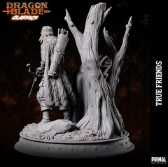 Flint & Tanis DRAGONLANCE diorama @ 15cm High resin 3d printed Dwarf Half Elf