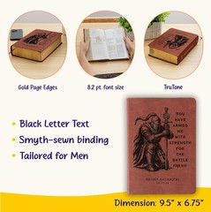 Personalized Bible for Men, ESV Study Bible, Engraved Name, Knight Warrior Gift