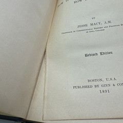 Our Government How it Grew What it Does How it Does it Jesse Macy 1891 Antique
