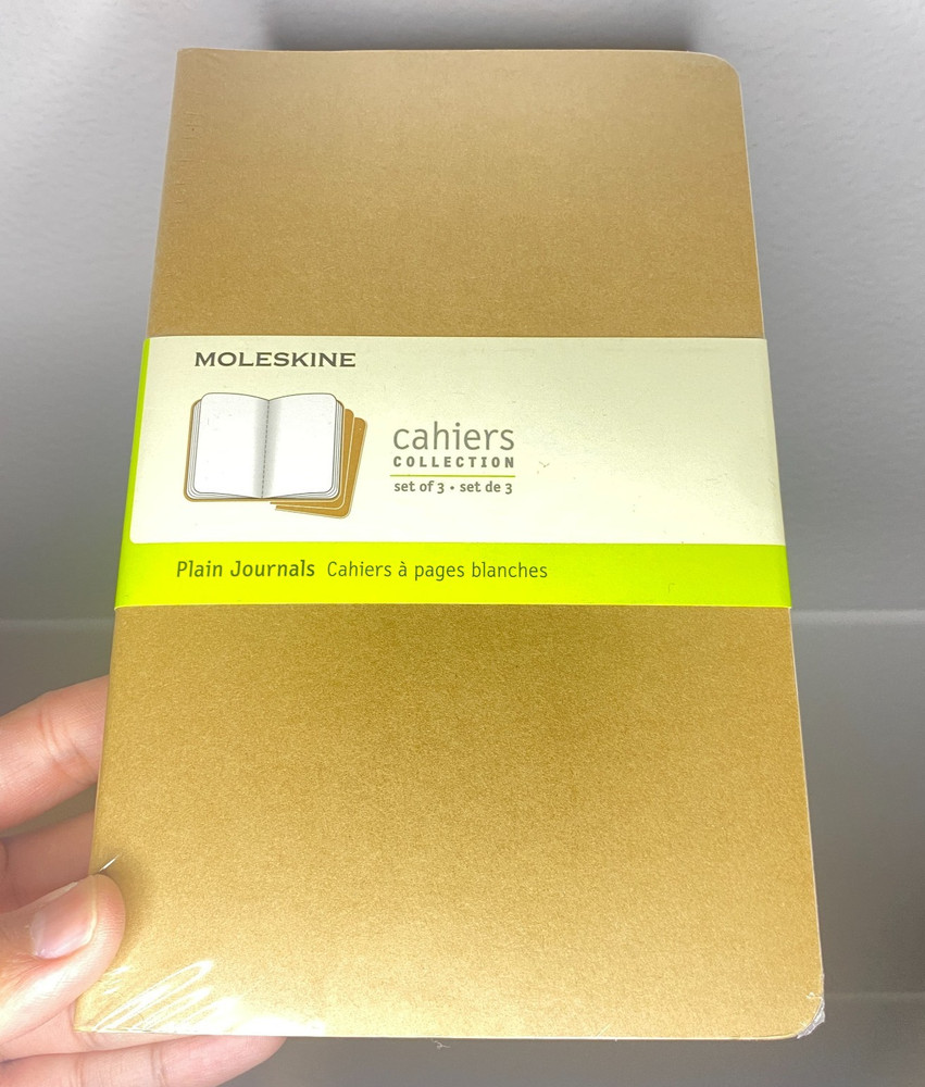 Cahiers Moleskine Set of 3 Plain Journals 80 Pages 5″ x 8.25″ Brown Tan Notebook