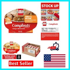 Turkey & Dressing Microwave Trays – 20g Protein per Serving – 6 Pack of 10 oz