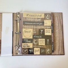 Recipe Book Organizer 3 Ring Binder Farmers Market Theme 9×9.5” Dividers Cards