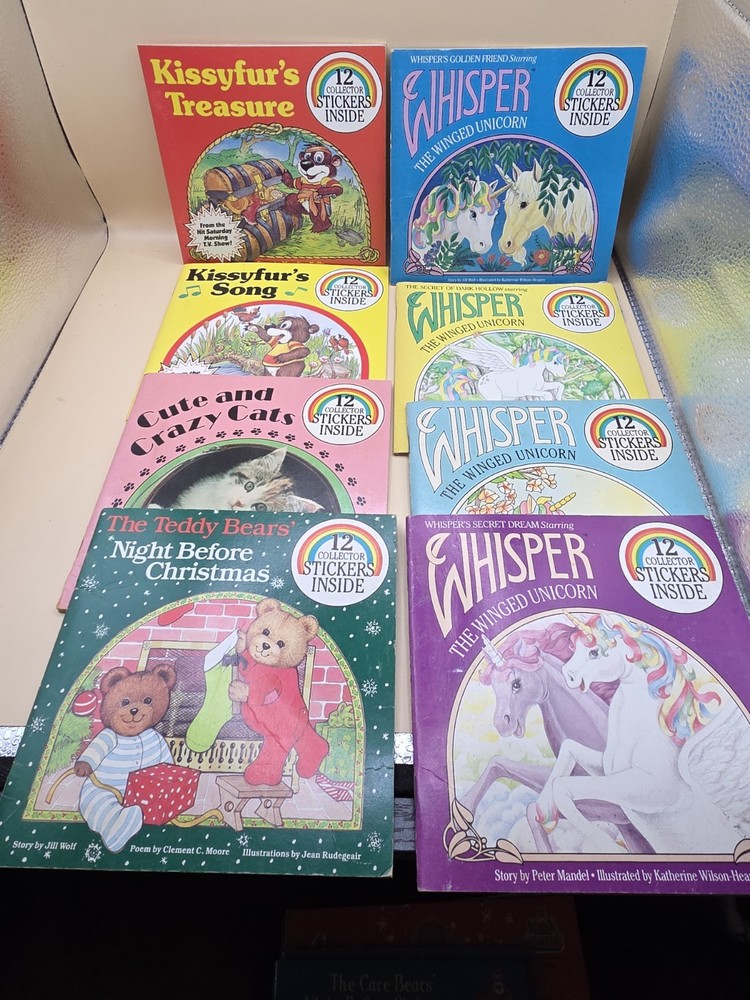 8 Antioch Publishing Book Lot Whisper the Winged Unicorn Kissyfur Vintage 80s