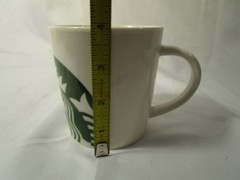STARBUCKS 14 OZ GREEN SIREN MERMAID LOGO WHITE D HANDLE COFFEE MUG CUP