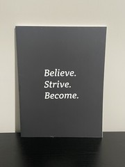Motivational Personal Journal, Believe. Strive. Become. – Black, 8.5 in x 11 in