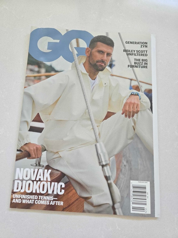 GQ Magazine Feb 2025 NOVAK DJOKOVIC on Cover * Tennis Star