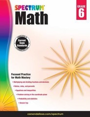 Spectrum 6th Grade Math Workbooks, Ages 11 to 12, Math 6th Grade Workbook Coveri
