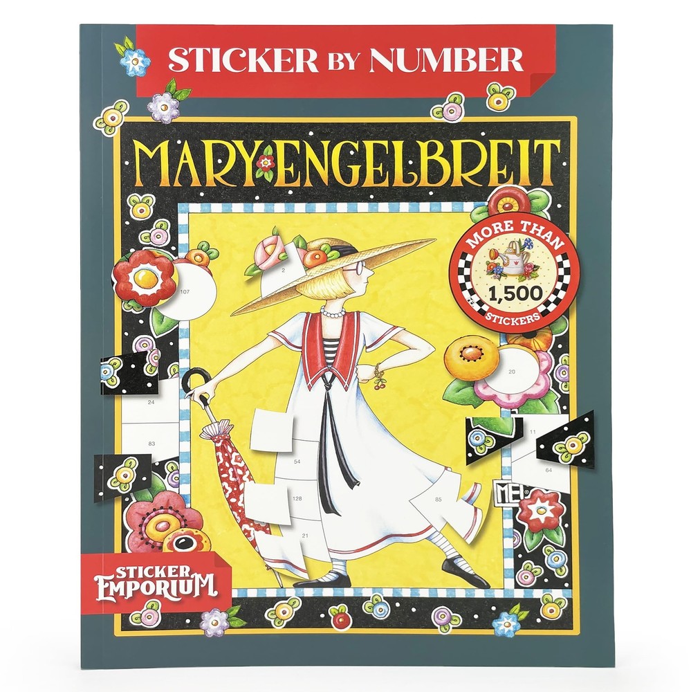 Sticker by Number Mary Engelbreit: Fusion of Paint-by-Number and Sticker Fun…