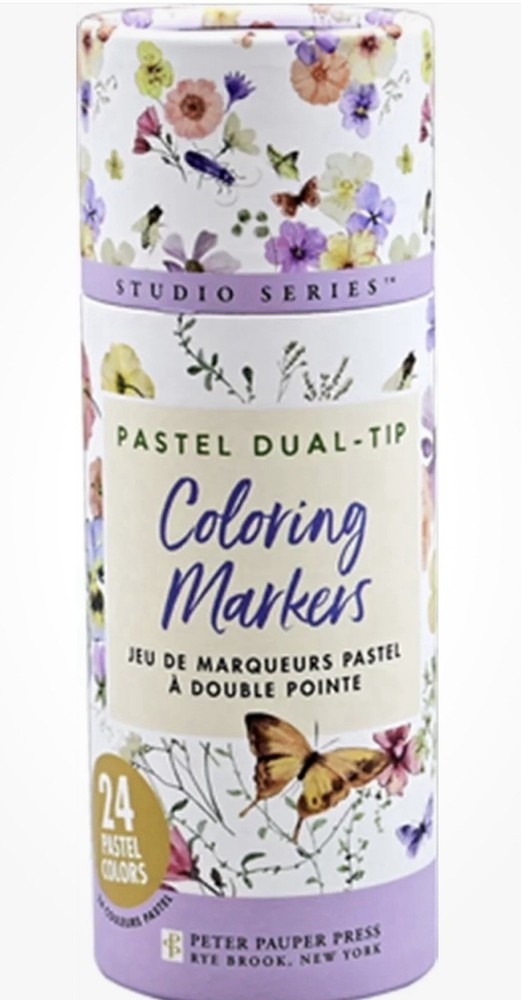 Studio Series Pastel Dual-Tip Markers – 24 Colors by Inc. Peter Pauper Press…