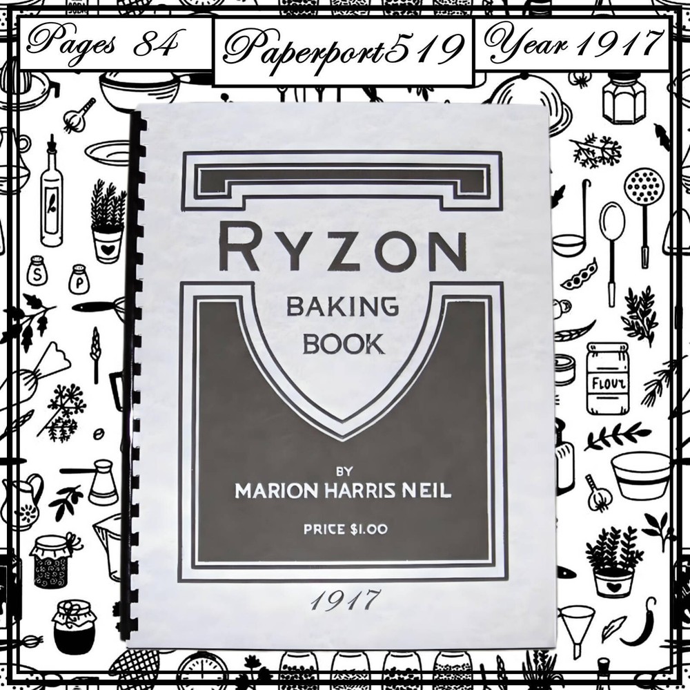 1917 Ryzon baking Cook Book 84 Pages