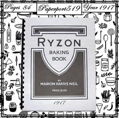 1917 Ryzon baking Cook Book 84 Pages