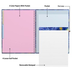 Spiral Clipboard Folio with Refillable Lined Notepad, 14.5 x 9.8 In, Hardcove…
