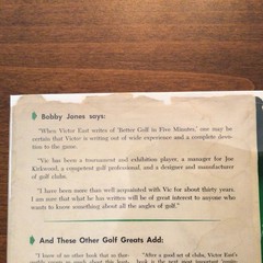 ’Better Golf in Five Minutes’ J. Victor East, 1956 HC, Illustrated, DJ.