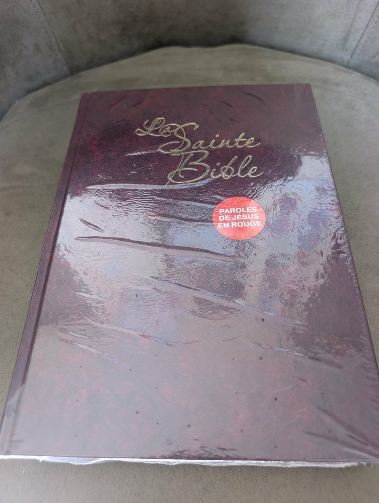 French Bible LARGE PRINT, Louis Segond 1910 Hardback Marbled Ruby Red