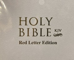 Holy Bible KJV Old & New Testament Red Letter Edition White Leatherette