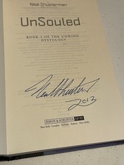 Neal Shusterman UNSOULED SIGNED 1ST Dust Jacket Hardcover Autograph Shp Discount