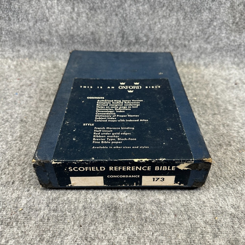 Oxford KJV Scofield Reference Bible 1945 Genuine Morocco Leather 173 With Box