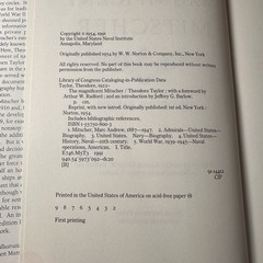 The Magnificent Mitscher By Theodore Taylor – Naval Institute Press 1991