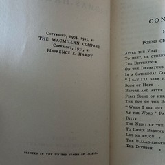 Thomas Hardy Chosen Poems The Macmillan Company 1931 First Edition Hardcover