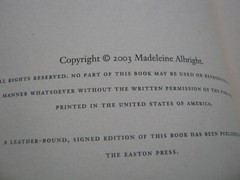 Used book 2003 Madam Secretary Madeline Albright 720 pages