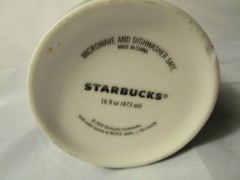 STARBUCKS TALL 16 OZ. MUG CUP GREEN SPECK WITH GREEN SIREN MERMAID LOGO