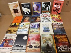 Lot of 10 Mystery Large Trade Paperback Books Suspense Thriller Crime Murder MIX