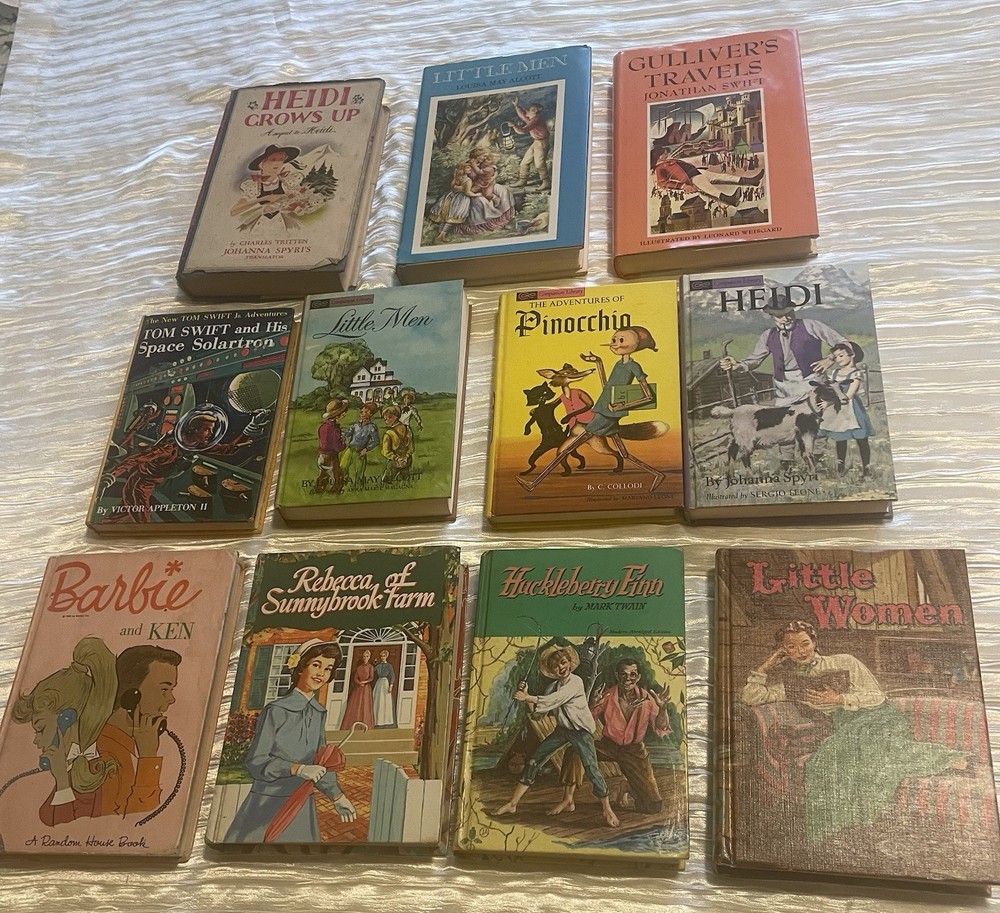 Huge Lot 11 Vintage Hardback Children’s Classics: Barbie, Little Men, 50’s 60’s