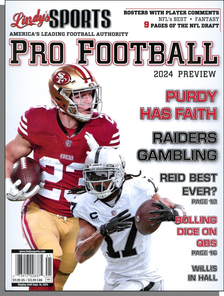 Lindy’s Sports Pro Football 2024 Preview – New Book! 248 Pages!