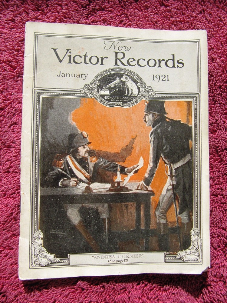 New VICTOR RECORDS Jan 1921 RACHMANINOFF Flonzaley Victrola Supplement CATALOG