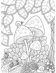 Best Mushroom Coloring Book red cap mushrooms 108 Pages 8.5 x 11 for All Ages