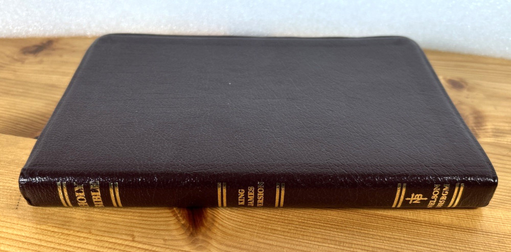 KJV Ultraslim Bible Burgundy Bonded Leather Belgium Print 2015BGM Clean VG+