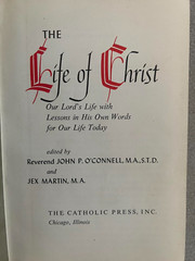 „The Life of Christ” Catholic 1954, Red Leather Binding, Gold Gilded Page Edges
