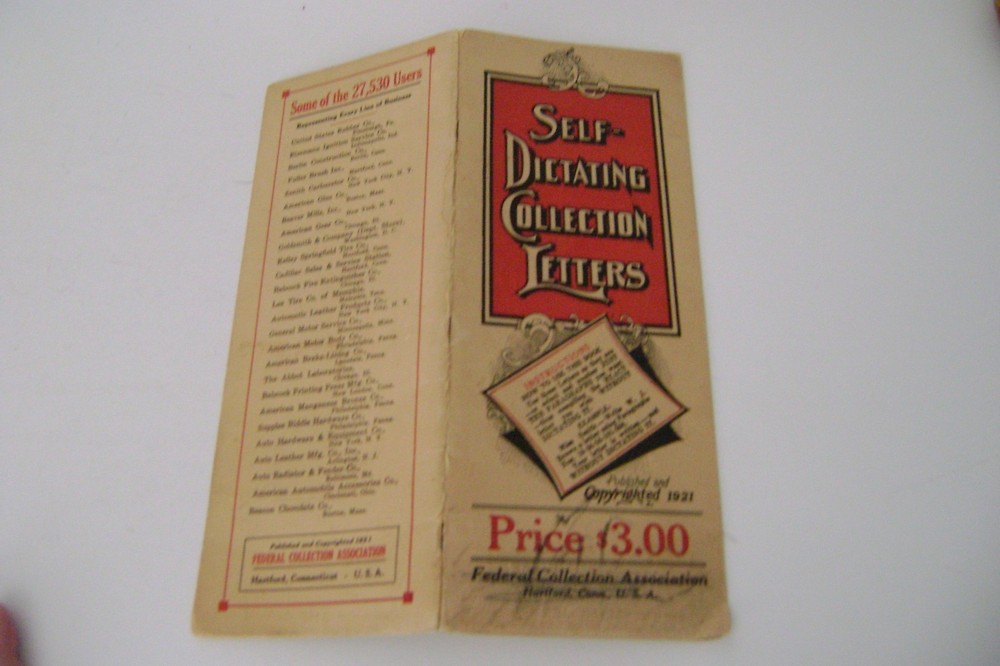 Self-dictating Collection Letters 1921 Pamphlet