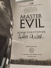 ADAM CHRISTOPHER MASTER OF EVIL SIGNED NUMBERED 1st ED NEW UNREAD STAR WARS
