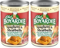 Hearty Spaghetti and Meatballs, 14.5 oz Can – Fast and Nutritious Meals – 2 Pack