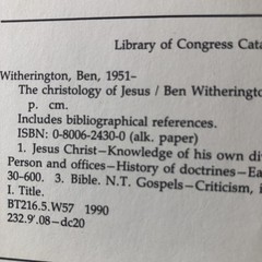 The Christology of Jesus, Ben Witherington III, 1990 Hardcover Book