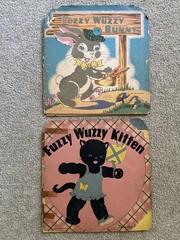 6 Vtg 1940’s Children’s Books Fuzzy Wuzzy series Bunny Puppy Kitten Pony Duck