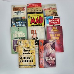 Lot of 11 vintage paperback books 1950s 1960s murder scifi humor mystery crime