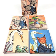 RARE 2 Box Sets 1993 MINI Aesop’s Fables Mouse Cat Fox Illustrated Graham Percy
