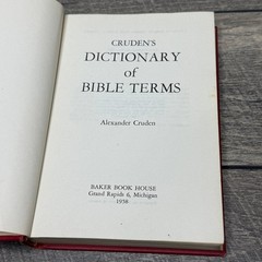 Cruden’s Dictionary of Bible Terms Alexander Cruden 1958 HC Baker Book House