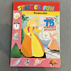 5 NEW Sticker Fun fairytale books 75 Reusable Stickers Bambi Jack Cinderella ETC