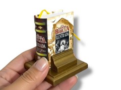 Santa Biblia Ilustrada miniature book Spanish selecciones Gustavo Dore w stand