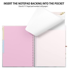 Spiral Clipboard Folio with Refillable Lined Notepad, 14.5 x 9.8 In, Hardcove…