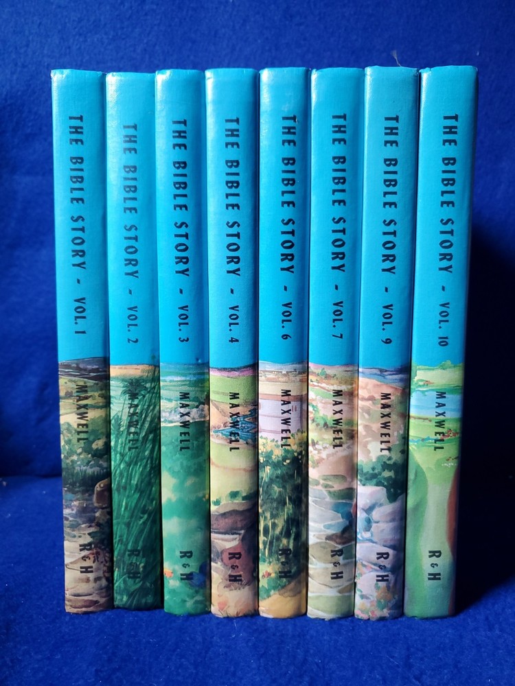 The Bible Story Vol 1-4 6-7 9-10 Arthur S Maxwell 8 HC Books R&H Set