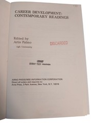 Career Development: Contemporary Readings By Artis Palmo Hardcover 1977