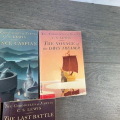 Chronicles Of Narnia C.S. Lewis Lot 5 Scholastic Paperback Books Set Multicolor
