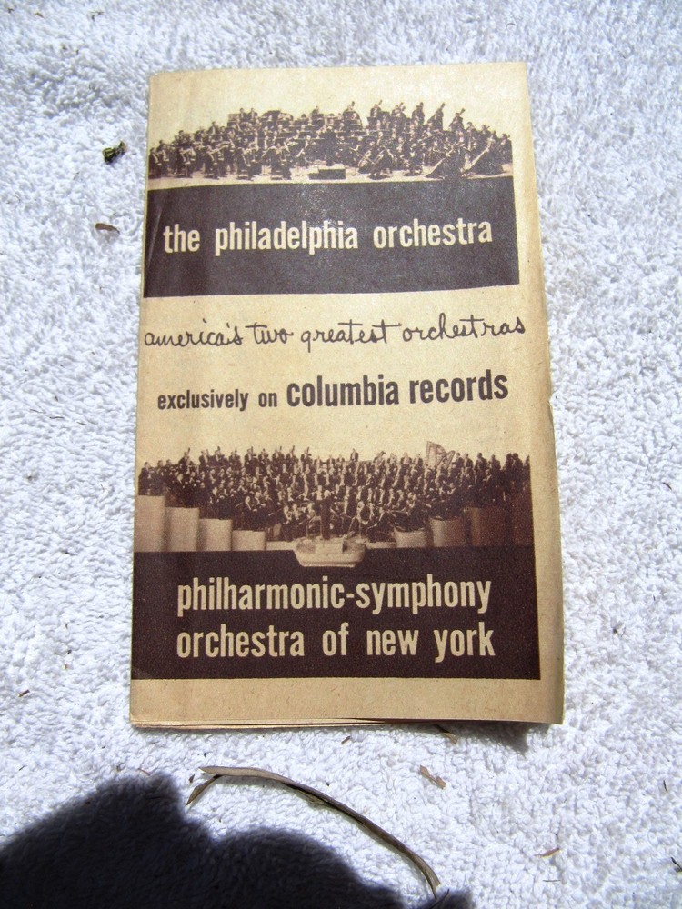 1950 Exclusively on COLUMBIA RECORDS LP CATALOG Philadelphia Orchestra NY Symph
