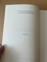 Tecumseh: Vision of Glory by Tucker 1973 Reprint Hardcover